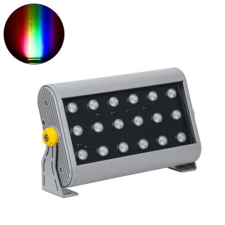 FLOOD-HENA Προβολέας Wall Washer για Φωτισμό Κτιρίων LED 36W 30° DC 24V - IP65 - RGB DMX512 - Ασημί 