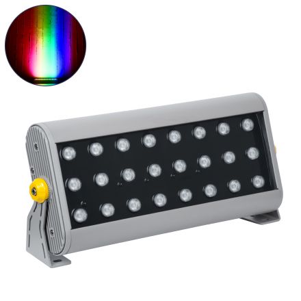 FLOOD-HENA Προβολέας Wall Washer για Φωτισμό Κτιρίων LED 48W 30° DC 24V - IP65 - RGB DMX512 - Ασημί 