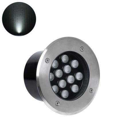 UNDERGROUND-TINA Χωνευτό Φωτιστικό Σποτ Δαπέδου LED 12W  30° DC 24V - IP65 Φ16 x Υ9cm - 4500K - Ανοξείδωτο Ατσάλι 
