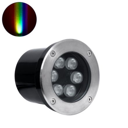 UNDERGROUND-TINA Χωνευτό Φωτιστικό Σποτ Δαπέδου LED 12W 1260lm 30° DC 24V - IP65 Φ12 x Υ9cm - RGBW DMX512 - Ανοξείδωτο Ατσάλι 