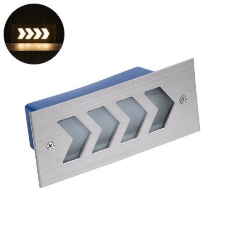 WALLLIGHT-ARINA Χωνευτό Φωτιστικό Τοίχου LED 6W 120° 24V - IP67 - 3000K - Ανοξείδωτο Ατσάλι