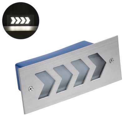 WALLLIGHT-ARINA Χωνευτό Φωτιστικό Τοίχου LED 6W 120° 24V - IP67 - 4500K - Ανοξείδωτο Ατσάλι 
