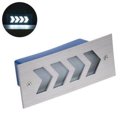 WALLLIGHT-ARINA Χωνευτό Φωτιστικό Τοίχου LED 6W 120° 24V - IP67 - 6000K - Ανοξείδωτο Ατσάλι 