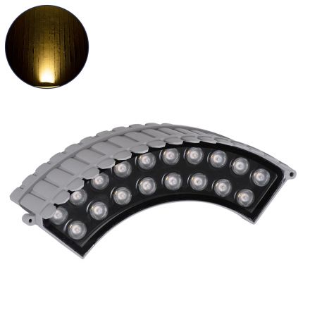 TREELIGHT-JINA Κυρτό Wall Washer με Αντιθαμβωτική Γρίλια Ειδική για Φυτά - Δέντρα LED 18W 1620lm 10° DC 24V - IP67 - 3000K - Γκρι 