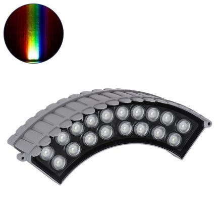 TREELIGHT-JINA Κυρτό Wall Washer με Αντιθαμβωτική Γρίλια Ειδική για Φυτά - Δέντρα LED 18W 1530lm 10° DC 24V - IP67 - RGBW DMX512 - Γκρι