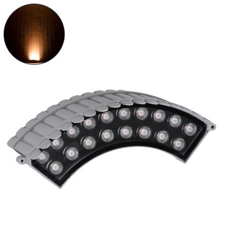 TREELIGHT-JINA Κυρτό Wall Washer με Αντιθαμβωτική Γρίλια Ειδική για Φυτά - Δέντρα LED 18W 1530lm 10° DC 24V - IP67 - Αρχιτεκτονικό Πορτοκαλί 2200K - Γκρι