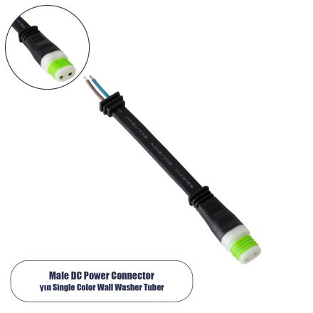 Ταχυσύνδεσμος Τροφοδοσίας για Wall Washer IP65 - 2 Καλώδια +/- σε Power Connector 2 PIN Male για Μονόχρωμα Wall Washer