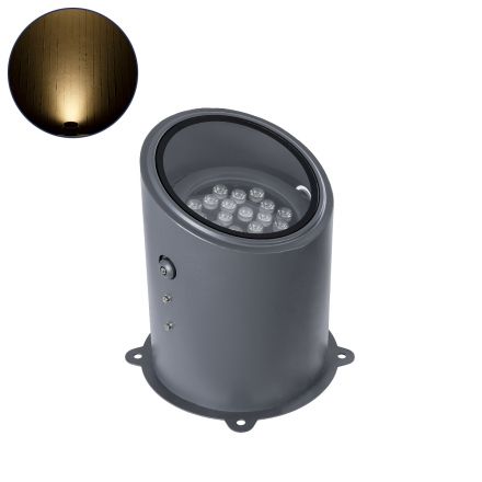 FLOOD-MILO Κινούμενος Wall Washer για Φωτισμό Κτιρίων LED 24W 2160lm 10° - IP67 - 2700K - Γκρι Ανθρακί 