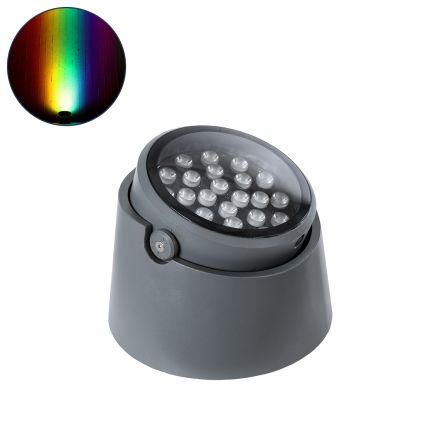 FLOOD-RANA Κινούμενος Wall Washer LED 36W 3060lm 5° DC 24V - IP67 - RGBW DMX512 - Γκρι Ανθρακί 