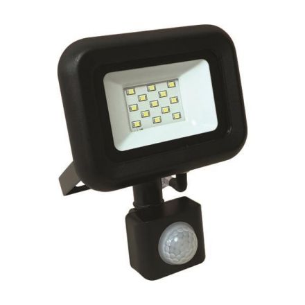 Προβολεας LED 10W Smd Με Περιστρεφομενο Ανιχνευτη Κινησης Μαυρος IP44 4000K Plus