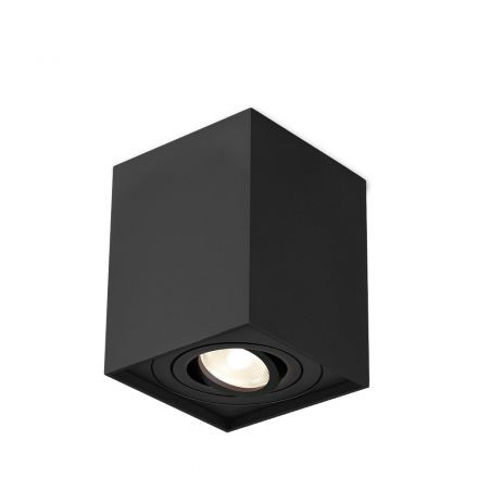 Τετράγωνο Spot Οροφής LED GU10 Gama Μαύρο 8x8x10cm