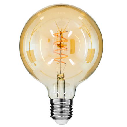Λάμπα LED Soft S Spiral Filament G125 Γλόμπος 4W 280lm 360° - 2200K με Μελί Γυαλί - Dimmable 