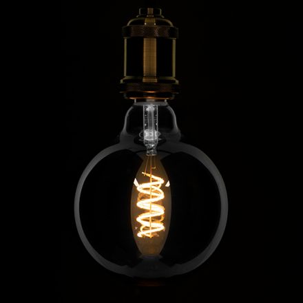 Λάμπα G125 Γλόμπος LED SOFT SPIRAL FILAMENT 6W 470 lm 320° - Φιμέ Γυαλί - 2700K - Dimmable