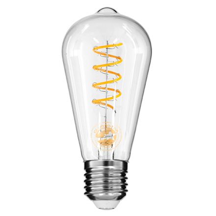 Λάμπα LED Soft S Spiral Filament ST64 4W 300lm 360° - 2700K - Διάφανο Γυαλί - Dimmable 