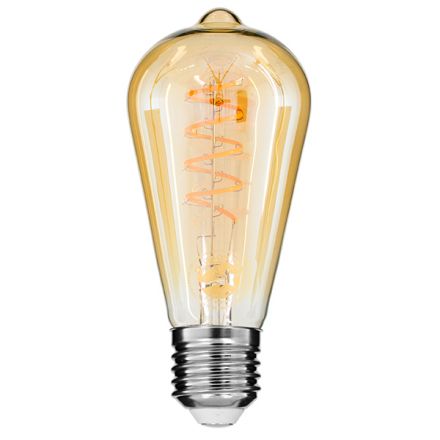Λάμπα LED Soft S Spiral Filament ST64 4W 280lm 360°- 2200K - Μελί Γυαλί - Dimmable