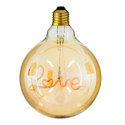 Λάμπα LED Filament G125 LOVE 2.4W 204lm 360° 2200K Μελί - Dimmable -
