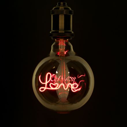 Λάμπα LED Filament G125 LOVE 2.4W 204lm 360°  Κόκκινο Μελί  - Dimmable 