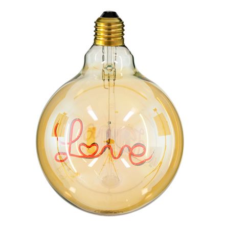 Λάμπα LED Filament G125 LOVE 2.4W 204lm 360°  Κόκκινο Μελί  - Dimmable 