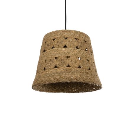 PANIER 204-0171 Boho Κρεμαστό Φωτιστικό Καμπάνα Μονόφωτο 1 x E27 IP20 Μπεζ Σχοινί - Μ32 x Π32 x Υ30cm
