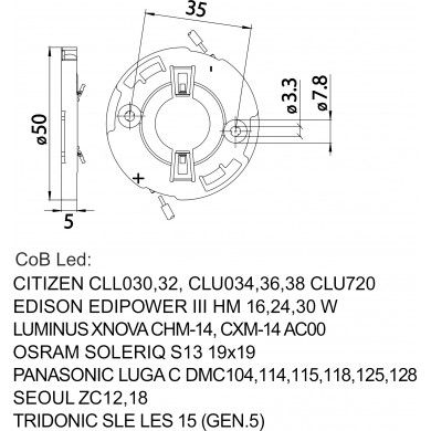  Cubalux Ντουί Για LED COB 8101/G2