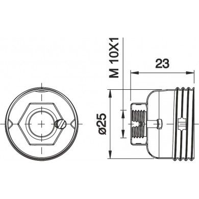 Cubalux Καπάκι E14 Μεταλλικό Με Σπείρωμα 10x1 Και Βίδα Ασφαλείας