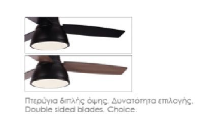 Ανεμιστήρας Οροφής με Φως 22W και 3 Πτερύγια - Μαύρο Ματ / Dimmable
