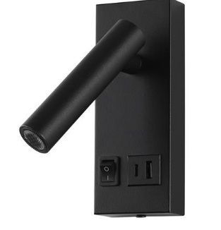 Απλίκα Κρεβατιού Ανάγνωσης Μαύρη Με USB -TYPE C 2W 3000K -Μαυρη
