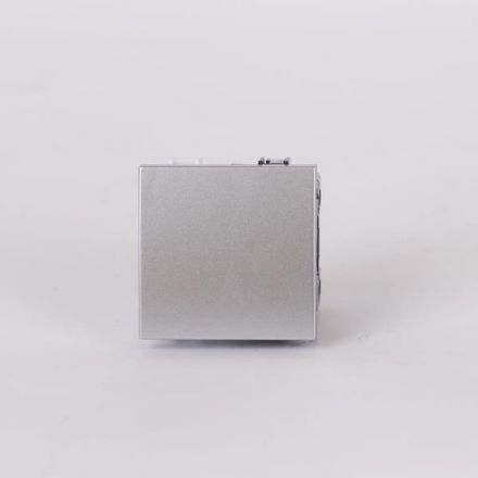 Διακοπτης 2 Modules Απλος Νικελ Ματ