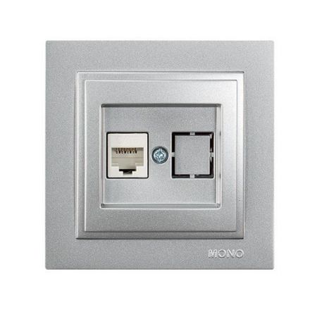 Πρίζα Data CAT 6 RJ 45 MONH Ασημί MONO