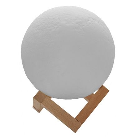 Διακοσμητικό Ανάγλυφο Φωτιστικό Αφής 3D Moon 12cm RGBW Ντιμαριζόμενο με Ασύρματο Χειριστήριο GloboStar 07029