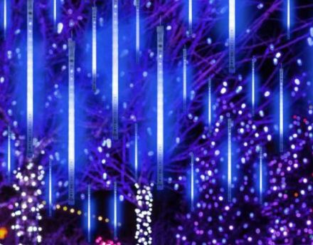 180 Λαμπάκια LED Ψυχρό Λευκό Βροχή 4m Διαφανές Καλώδιο Μπαταρίας