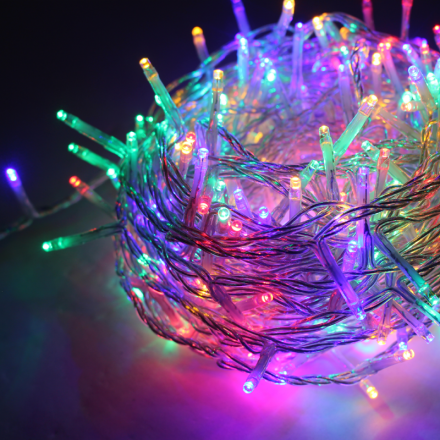 180 LED Λαμπάκια Σε Σειρά Πολύχρωμα 8 Προγράμματα IP44 Διάφανο Καλώδιο