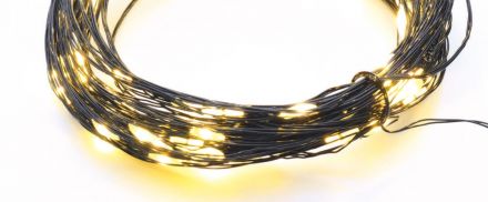 20 LED Λαμπάκια Σε Σειρά Με Μαύρο Καλώδιο Χαλκού Μπαταρίας 2xΑΑ 2m