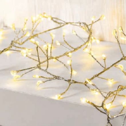300 LED Λαμπάκια Cluster Με Ασημί Καλώδιο Χαλκού 3m 6W & Πρόγραμμα