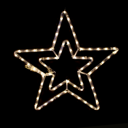 72 LED Double Stars Φωτοσωλήνας Flash Θερμό Λευκό IP44