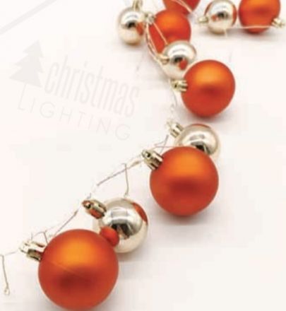 80 LED Διακοσμητικά Λαμπάκια Μπαταρίας με Copper & Chrome Μπάλες IP20