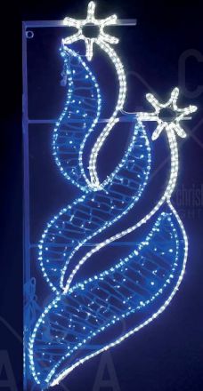Αστέρια 628 LED Φωτοσωλήνα Αριστερό Μπλε & Ψυχρό Λευκό Σταθερό IP65 180x80cm