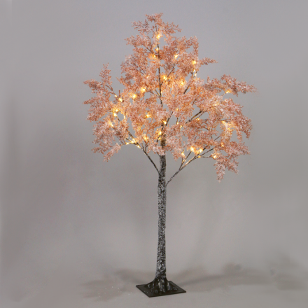 Χιονισμενο Flower Δέντρο 60 LED Λαμπάκια Μπαταρίας Θερμά 120cm