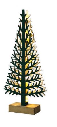 Διακοσμητικό LED Μπαταρίας Πράσινο Ξύλινο XMAS Δέντρο 210x50x470mm