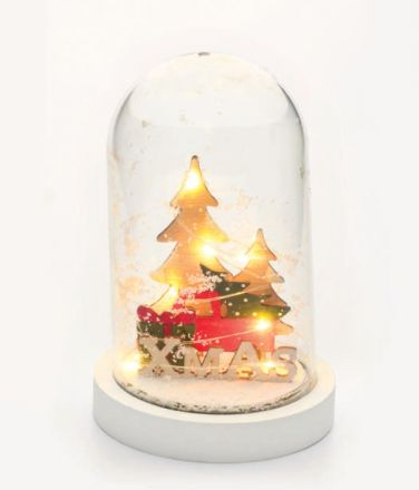 Διακοσμητικό LED Πλαστική Χιονόμπαλα XMAS Αυτοκίνητο Μπαταρίας Ø110x190mm