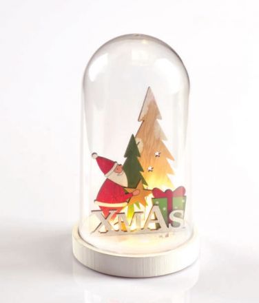 Διακοσμητικό LED Πλαστική Χιονόμπαλα XMAS Santa Μπαταρίας Ø110x190mm