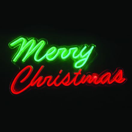 Φωτοσωλήνας LED MERRY CHRISTMAS Πράσινο & Κόκκινο IP44