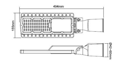 Φωτιστικό Δρόμου BISE 60W IP66