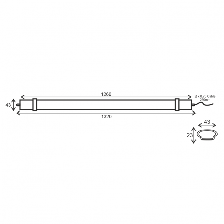 ACA Γραμμικό Φωτιστικό TETE LED SMD 36W IP66