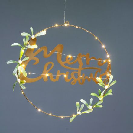 Κρεμαστό Διακοσμητικό Merry Christmas 40 LED Λαμπάκια Μπαταρίας