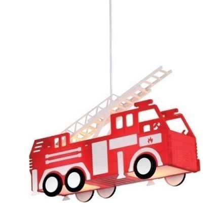 ACA Κρεμαστό Παιδικό Φωτιστικό 2xE27 Πυροσβεστικό Heroes