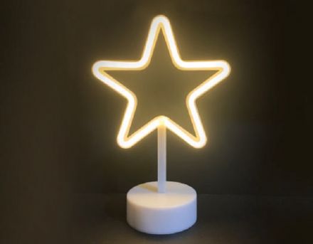 LED Αστέρι Neon Θερμό Λευκό Μπαταρίας & USB 2.4W (3xAA) Milk Tube