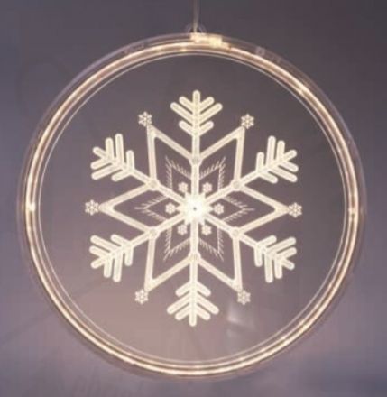 LED Διακοσμητικό Ακρυλικό 3D Χιονονιφάδα 36 Led 2835 USB Θερμό Λευκό IP20