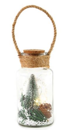 LED Διακοσμητικό Μικρό XMAS Glass Jar Μπαταρίας Θερμό Λευκό IP20