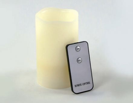 LED Κερί Με IR Controller Μπαταρίας Ø75x125mm Θερμό Λευκό IP20